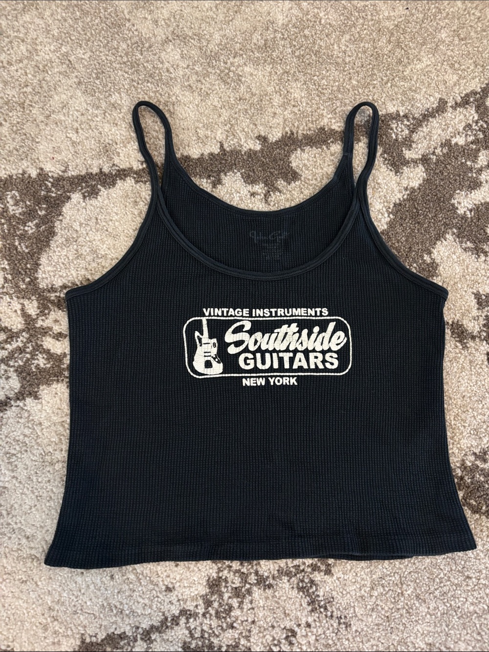 Brandy Melville / John Galt - Black "Southside Guitars" Beyonca Tank Top!!